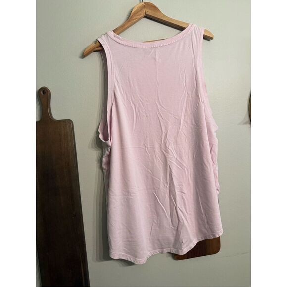 Nike Pink Dri-Fit Floral Swoosh Sleeveless Training Athletic Gym Tank Top 1X - Picture 2 of 4